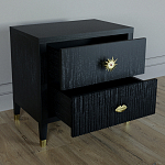 Тумба прикроватная с двумя ящиками Elsa Dreams Black варинант исполнения - 2 | Loft Concept в Липецке