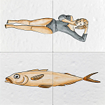 Плитка с узором Рыба Русалка варинант исполнения - 2 | Loft Concept в Липецке