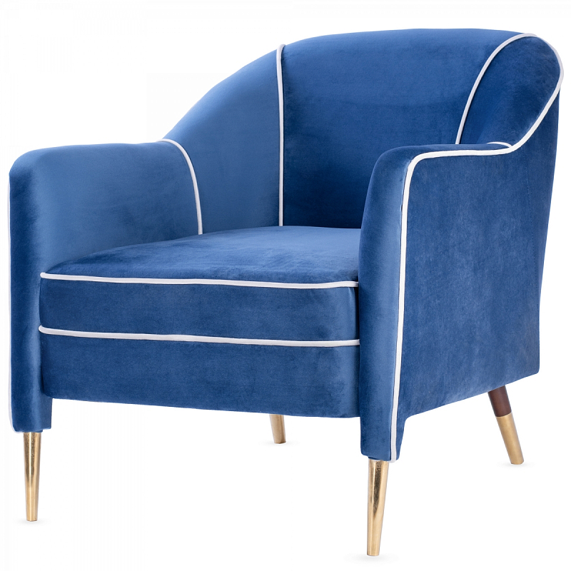 Кресло Gio Ponti Unique Armchair Латунь Синий Коричневый Кресло Gio Ponti Unique Armchair Латунь Синий Коричневый в Липецке | Loft Concept