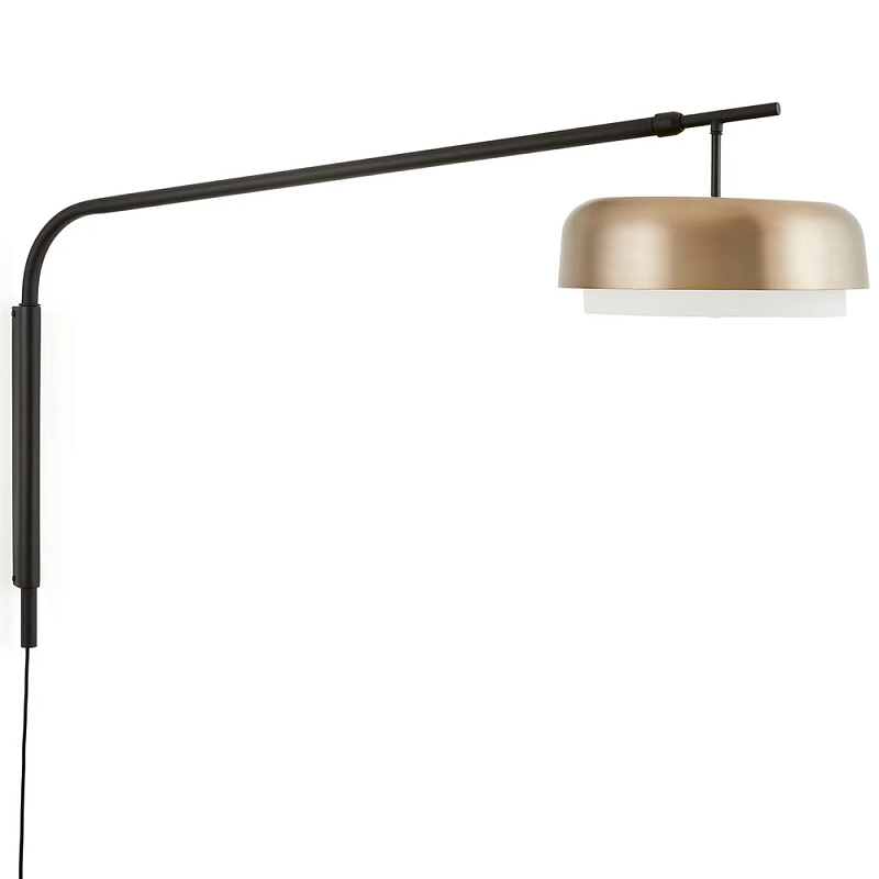 Настенный светильник Wilona Wall Linear Lamp Латунь Черный Белый Настенный светильник Wilona Wall Linear Lamp Латунь Черный Белый в Липецке | Loft Concept