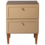 Тумба прикроватная бежевая из массива бука с 2-мя ящиками Wenge Light варинант исполнения - 2 | Loft Concept в Липецке