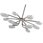 Люстра черного цвета с 12-ю прозрачными плафонами овальной формы Iona chandelier варинант исполнения - 3 | Loft Concept в Липецке