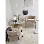 Кресло полукруглое мягкое с буклированной обивкой Armchair with Boucle Upholstery варинант исполнения - 7 | Loft Concept в Липецке