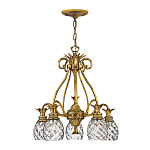 Люстра цвета латунь с 5-ю плафонами из рельефного стекла в форме ананаса Hinkley варинант исполнения - 2 | Loft Concept в Липецке