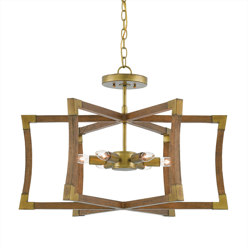 Подвесной светильник в форме фонаря коричневый Brown Eco Lantern Коричневый Латунь Подвесной светильник в форме фонаря коричневый Brown Eco Lantern Коричневый Латунь в Липецке | Loft Concept