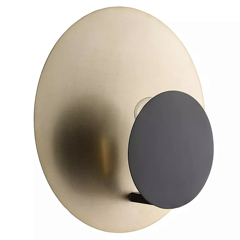Бра круглое в сочетании золотистого и чёрного цвета Round Sconce Gold and Black Черный Золотой Бра круглое в сочетании золотистого и чёрного цвета Round Sconce Gold and Black Черный Золотой в Липецке | Loft Concept