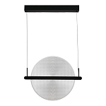 Светодиодный подвесной светильник круглой формы с металлическим черным каркасом Marble Glow варинант исполнения - 4 | Loft Concept в Липецке