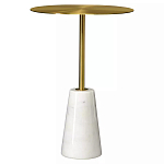 Кофейный столик с круглой столешницей на белом мраморном основании Original Foundation варинант исполнения - 3 | Loft Concept в Липецке