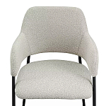 Стул мягкий с подлокотниками Chair Gray Upholstery Boucle варинант исполнения - 5 | Loft Concept в Липецке