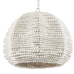 Подвесной светильник в форме купола с декором из круглых деревянных бусин White Wooden Beads Chandelier варинант исполнения - 3 | Loft Concept в Липецке