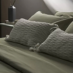 Чехол на подушку мятного цвета с бахромой и объемным узором Ethnic mix варинант исполнения - 6 | Loft Concept в Липецке