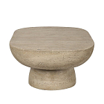 Столик кофейный кремового цвета с овальной столешницей и круглым основанием Cream Dalmen Table варинант исполнения - 3 | Loft Concept в Липецке