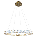 Люстра круглая подвесная с хрустальными элементами на золотом основании Диаметр 79 см Ring Horizontal варинант исполнения - 1 | Loft Concept в Липецке