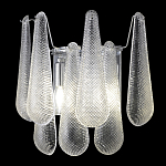 Бра с подвесками из рифленного стекла в форме капель на основании цвета хром Textured Glass варинант исполнения - 3 | Loft Concept в Липецке