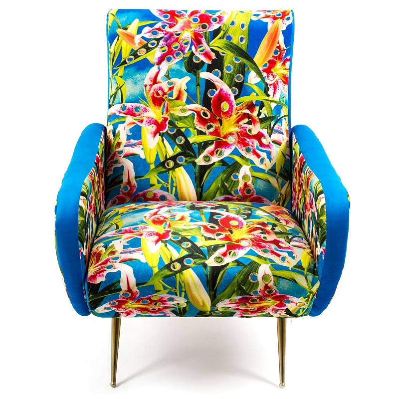 Кресло Seletti Armchair Flowers with holes Мульти Латунь Кресло Seletti Armchair Flowers with holes Мульти Латунь в Липецке | Loft Concept