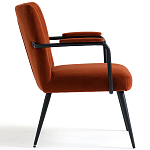 Кресло бархатное с подлокотниками на металлическом каркасе Oriel Retro Armchair варинант исполнения - 3 | Loft Concept в Липецке