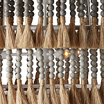 Люстра трехъярусная с декором из круглых деревянных бусин с кисточками Gray Brown Wooden Beads Chandelier варинант исполнения - 1 | Loft Concept в Липецке