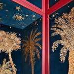 Обои с вышивкой ручной работы Deco Palms Original colourway on velvet варинант исполнения - 2 | Loft Concept в Липецке