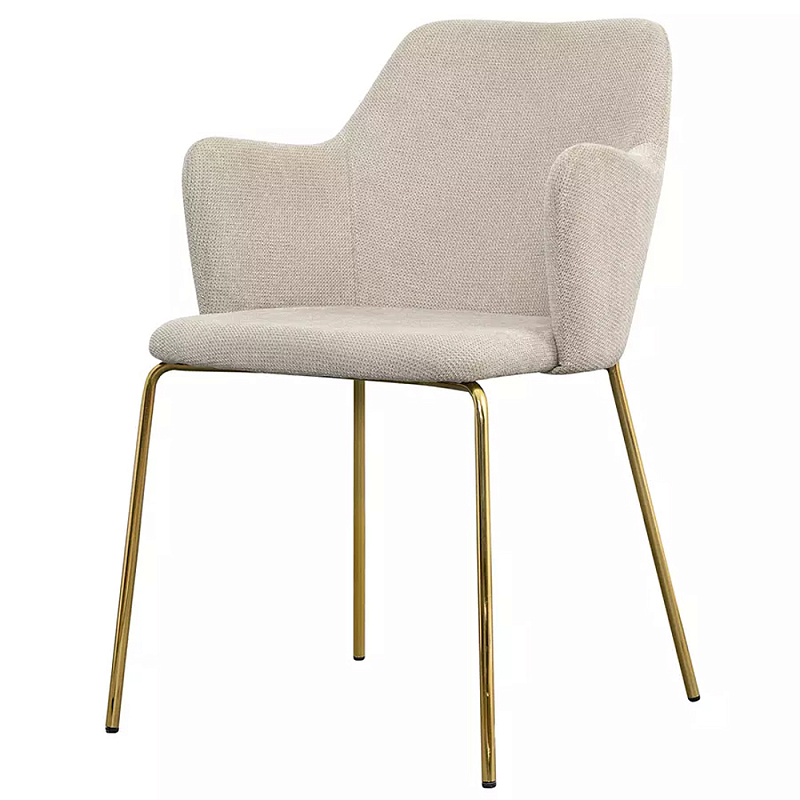Стул мягкий с подлокотниками Living Room Space Светло-бежевый Золотой Розовый Стул мягкий с подлокотниками Living Room Space Светло-бежевый Золотой Розовый в Липецке | Loft Concept