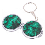 Зеркало брелок карманное двухстороннее из натурального камня Малахит Stone Mirrors варинант исполнения - 5 | Loft Concept в Липецке