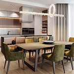 Подвесной линейный светильник Gilbertine Crystals Linear Hanging Lamp варинант исполнения - 4 | Loft Concept в Липецке