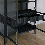 Витрина Primo со стеклянными фасадами и 2 ящиками Черный дуб варинант исполнения - 7 | Loft Concept в Липецке