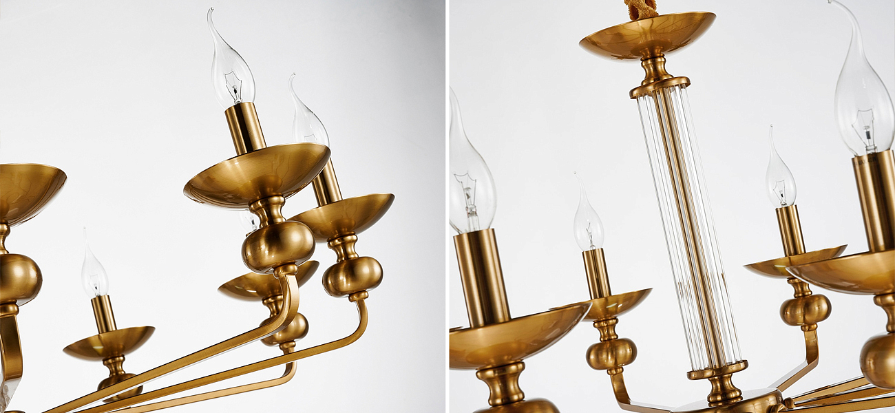 Люстра бронзового цвета со стеклянным декором Candelabrum D91 см Люстра бронзового цвета со стеклянным декором Candelabrum D91 см - Loft-Concept в Липецке