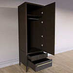 Узкий Шкаф Primo с 2 выдвижными ящиками Темный орех варинант исполнения - 7 | Loft Concept в Липецке