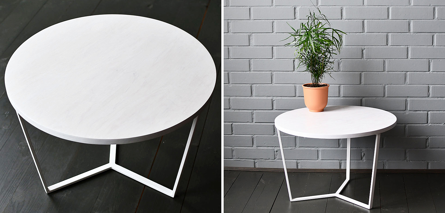 Кофейный стол Thea White Industrial Metal Rust Coffee Table Кофейный стол Thea White Industrial Metal Rust Coffee Table - Loft-Concept в Липецке