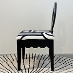 Дизайнерский стул с круглой деревянной спинкой Black and White Clover варинант исполнения - 4 | Loft Concept в Липецке