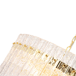 Люстра подвесная круглая с прозрачными рельефными стеклянными вставками и золотым основанием Textured Glass Chandelier варинант исполнения - 4 | Loft Concept в Липецке