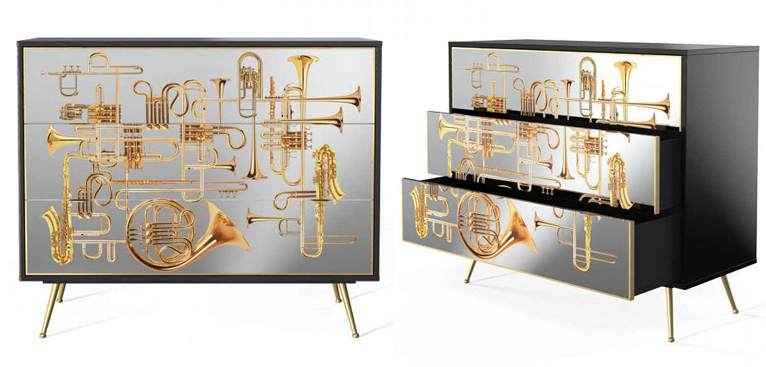 Комод Seletti Chest of Three Drawers Trumpets Комод Seletti Chest of Three Drawers Trumpets - Loft-Concept в Липецке