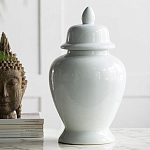 Ваза белая с крышкой однотонная Chinoiserie Ceramics варинант исполнения - 2 | Loft Concept в Липецке