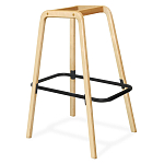 Барный стул со спинкой и мягкой обивкой с ромбами на 4-х деревянных ножках Голубой Велюр Ava Charm варинант исполнения - 4 | Loft Concept в Липецке