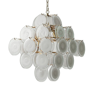 Люстра с каскадом из круглых декоративных элементов White Clear Glass Chandelier