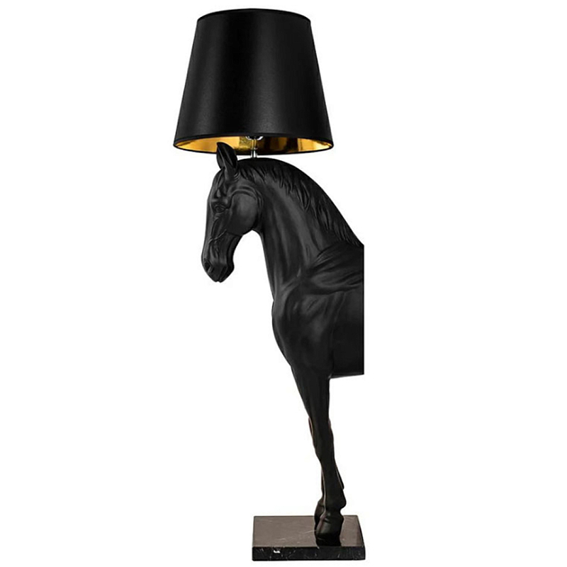Horse Statue Floor Lamp Большой светильник Черная Лошадь Черный Золотой в Липецке | Loft Concept 