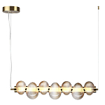 Подвесной светильник линейный с 7-ю рифлеными стеклянными шарами Marcelh Light варинант исполнения - 3 | Loft Concept в Липецке