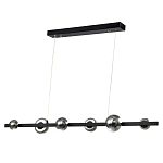 Люстра светодиодная линейная с 6-ю круглыми серыми плафонами Iona Chandelier Black  варинант исполнения - 1 | Loft Concept в Липецке