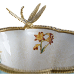 Ваза со стрекозой из фарфора с бронзовыми элементами Paradise Dragonfly варинант исполнения - 3 | Loft Concept в Липецке