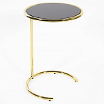 Приставной столик на золотистом основании с черной столешницей Noir варинант исполнения - 1 | Loft Concept в Липецке