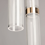 Люстра каскадная с прозрачными цилиндрическими плафонами Jenae Glass Tube Lighting варинант исполнения - 8 | Loft Concept в Липецке