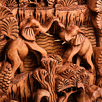 Панно из дерева пирамида из слонов Panel With Animals варинант исполнения - 2 | Loft Concept в Липецке