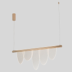 Люстра подвесная с пятью прозрачными элементами в форме лепестков и золотистым металлическим основанием DALI Tonin Casa варинант исполнения - 1 | Loft Concept в Липецке