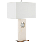 Настольная лампа из мрамора с тканевым прямоугольным абажуром Eternity варинант исполнения - 6 | Loft Concept в Липецке