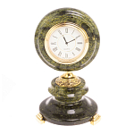 Часы настольные бронзовые из натуральных камней Мрамор и Змеевик Stone Clock варинант исполнения - 13 | Loft Concept в Липецке