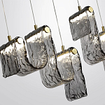 Подвесной светильник линейный с плафонами волнистой формы из фактурного стекла Big Wave варинант исполнения - 5 | Loft Concept в Липецке