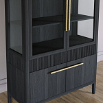 Витрина Primo со стеклянными фасадами и буфетом шпон Черный дуб варинант исполнения - 5 | Loft Concept в Липецке