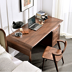 Стол рабочий округлой формы с 3-мя ящиками  Working Moonnut Table варинант исполнения - 6 | Loft Concept в Липецке