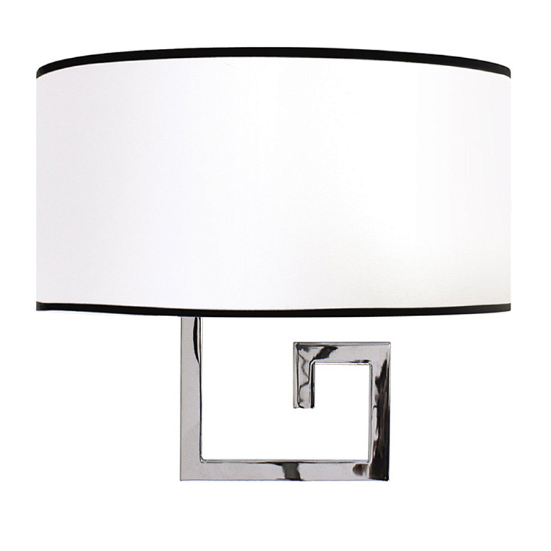 Бра с белым овальным абажуром с черной окантовкой Natural Concepts Хром Золотой Белый Черный в Липецке | Loft Concept 