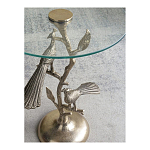 Столик с круглой стеклянной столешницей и корпусом в виде двух павлинов на ветке Table Two Peacocks варинант исполнения - 10 | Loft Concept в Липецке